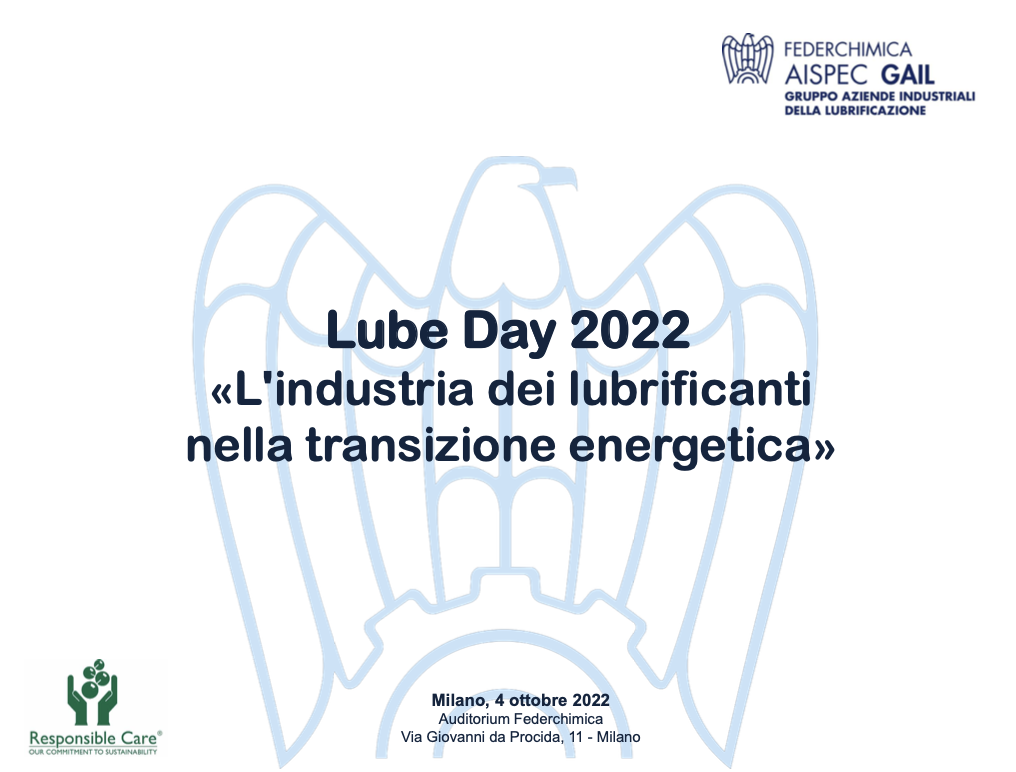 Lube Day 2022 - L'industria dei lubrificanti nella transizione energetica